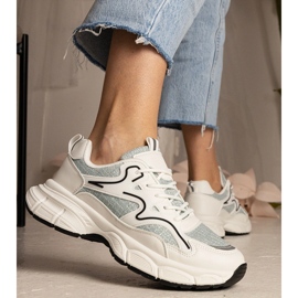 Zapatillas deportivas de mujeres blancas y verdes blanco 4