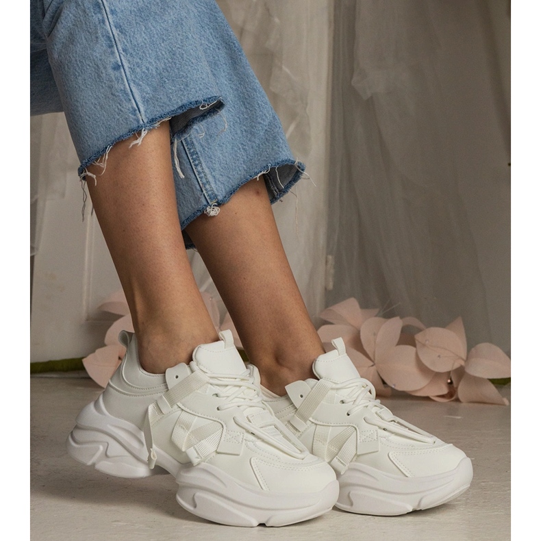 Zapatillas blancas femeninas deportes masivos blanco 2