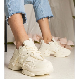 Zapatillas beige deportes masivos femeninos 4