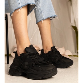 Zapatillas negras deportes masivos para mujeres negro 4