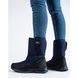 Botas de nieve de mujer con velcro DK azul 1