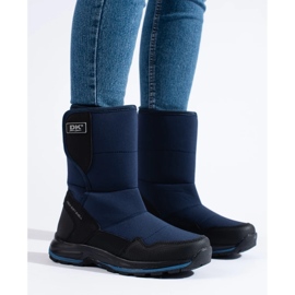 Botas de nieve de mujer con velcro DK azul 2