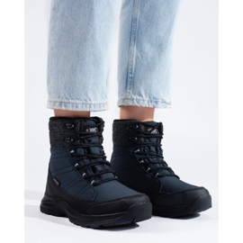 Botas de nieve de mujer DK azul marino con cordones negro 4