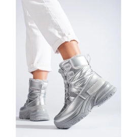 W. Potocki Botas de nieve plateadas para mujer con pelo de Potocki plata 3