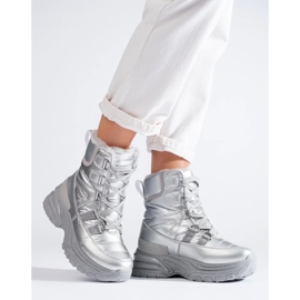 W. Potocki Botas de nieve plateadas para mujer con pelo de Potocki plata 4