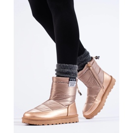 W. Potocki Botas de nieve Potocki para mujer con parte superior baja, dorado 3