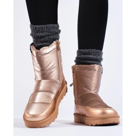 W. Potocki Botas de nieve Potocki para mujer con parte superior baja, dorado 4