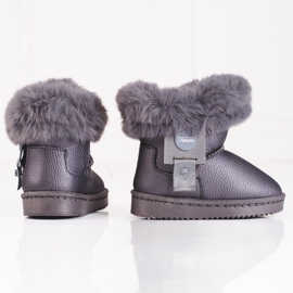 Botas de nieve de niña con pelo gris 3