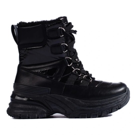 W. Potocki Botas de nieve de mujer negras con pelo de Potocki negro 2