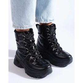 W. Potocki Botas de nieve de mujer negras con pelo de Potocki negro 4