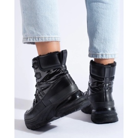 W. Potocki Botas de nieve de mujer negras con pelo de Potocki negro 1