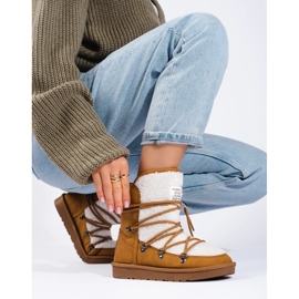 Cálidas botas de nieve mujer camel marrón 2