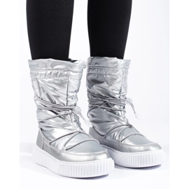 Botas de nieve con aislamiento plateado para mujer Big Star KK274195 plata 3