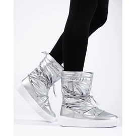 Botas de nieve con aislamiento plateado para mujer Big Star KK274195 plata 4