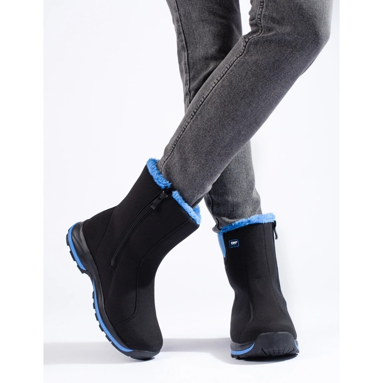 Botas altas de trekking DK para mujer, con aislamiento de piel negro 2