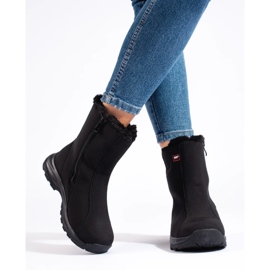 Botas altas de trekking DK para mujer, con aislamiento de piel negro 4