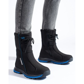 Zapatos de trekking de mujer con abrigo de piel de oveja DK negro 3