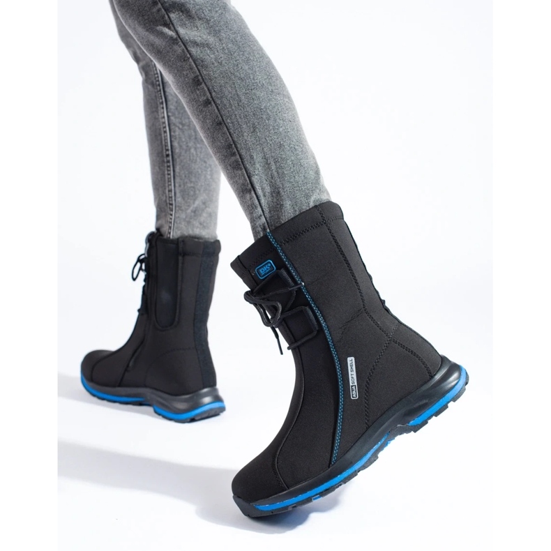 Zapatos de trekking de mujer con abrigo de piel de oveja DK negro 1