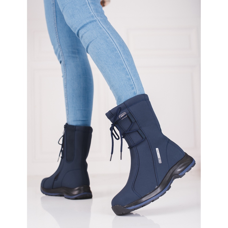 Zapatos de trekking de mujer con abrigo de piel de oveja DK azul 2