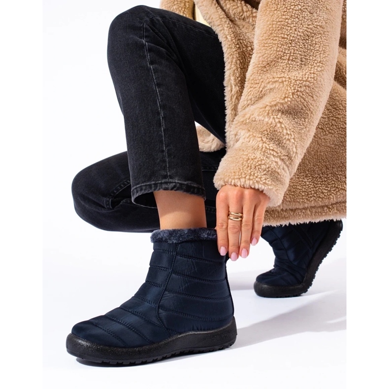 W. Potocki Botas de nieve por encima del tobillo de mujer azul marino de Potocki 1