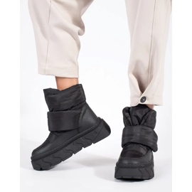 Seastar Botas de nieve de mujer con aislamiento negro y suela gruesa. 1