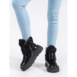 Seastar Botas de nieve de mujer con aislamiento negro y suela gruesa. 1