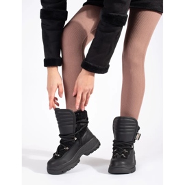 Seastar Botas de nieve de mujer negras con pelo y suela gruesa. negro 2