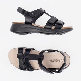 Goodin Sandalias cómodas mujer negras negro 4