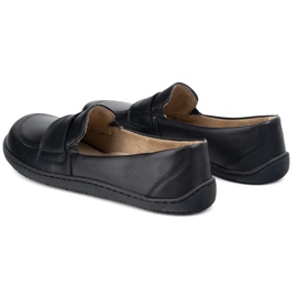 Olivier Barefoot elegante mocasines de cuero minimalista de mujeres 1280 Cara negra negro 4
