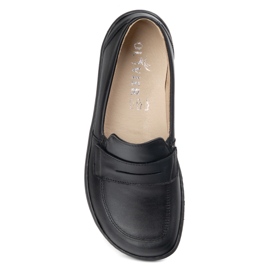 Olivier Barefoot elegante mocasines de cuero minimalista de mujeres 1280 Cara negra negro 6