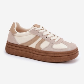 Zapatillas de deporte para mujeres en la plataforma Dark Beige 4