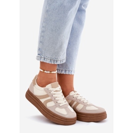 Zapatillas de deporte para mujeres en la plataforma Dark Beige 1