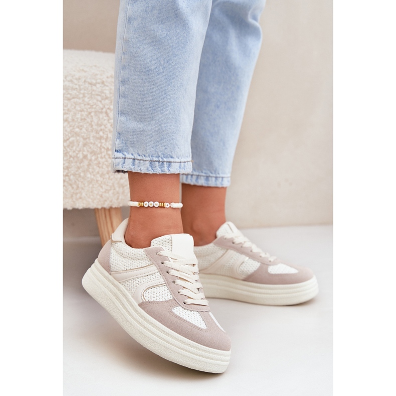 Zapatillas con Plataforma para Mujer, Beige 2