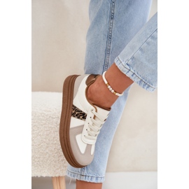 Zapatillas de deporte para mujeres en la plataforma leopardo beige 5
