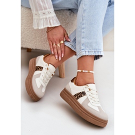 Zapatillas de deporte para mujeres en la plataforma leopardo beige 6