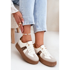 Zapatillas de deporte para mujeres en la plataforma leopardo beige 7