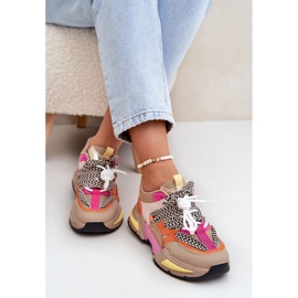 Zapatillas deportivas zapatos deportivos mujeres con doble cordón caqui beige 5