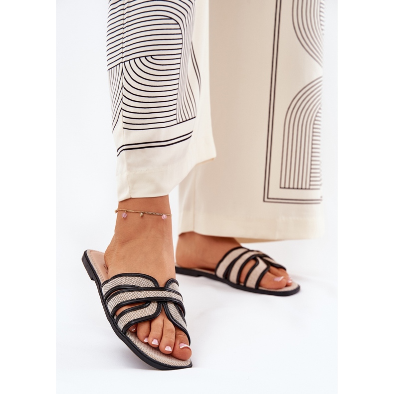 Flip plates de beige-negros para mujeres clásicas 2