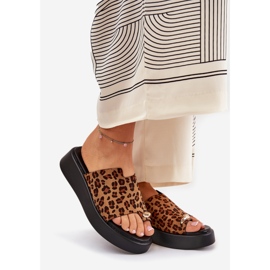 Flip fallas para mujeres en la plataforma y cuñas bajas con detalles decorativos leopardos marrones marrón 1 Flip fallas para mujeres en la plataforma y cuñas bajas con detalles decorativos leopardos marrones marrón 1