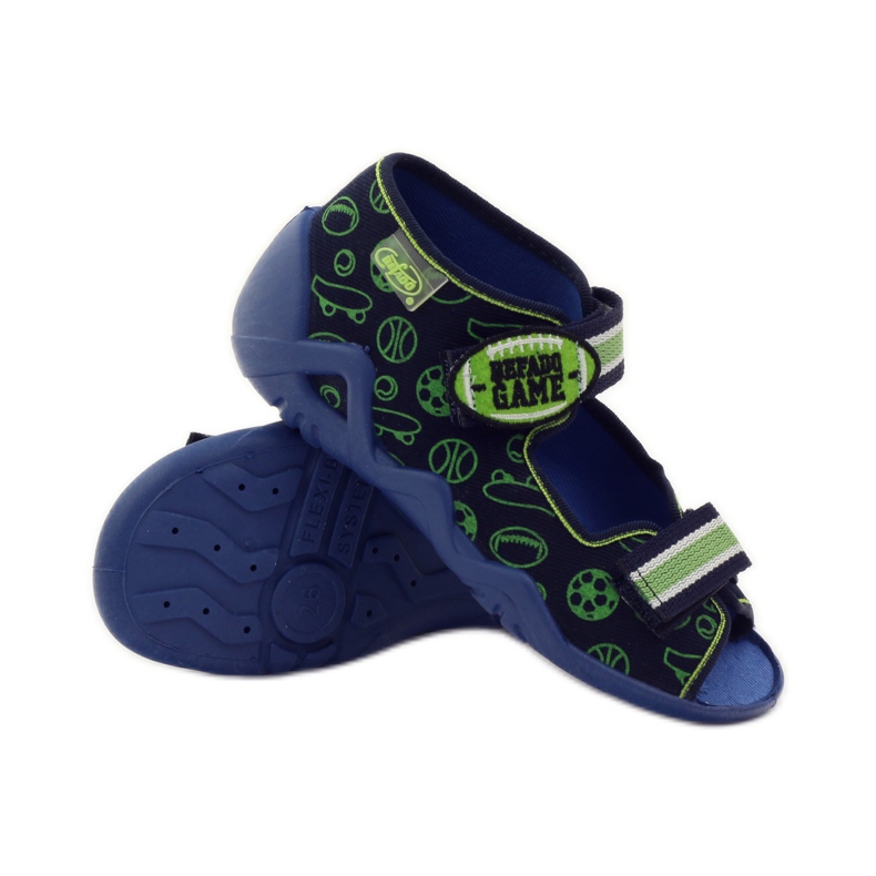 Befado zapatos para niños sandalias zapatillas 250p070 azul marino verde 3