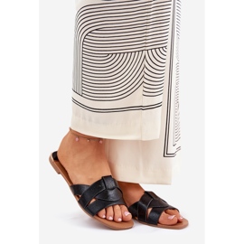 Chanclas planas para mujeres con rayas negras negro 1 Chanclas planas para mujeres con rayas negras negro 1