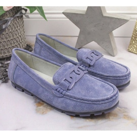 Mocasines mujer piel azul Filippo 7