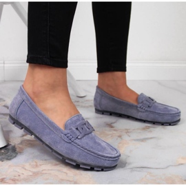 Mocasines mujer piel azul Filippo 9