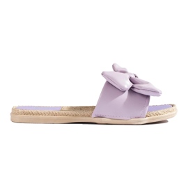 Pantuflas Eco Piel Con Lazo violeta 4