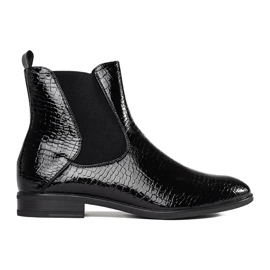 Botines Chelsea lacados de Sergio Leone negro 1
