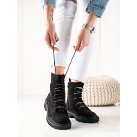TRENDI Trabajadores con cordones negro 3