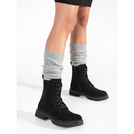 Botas de gamuza cómodas negro 5