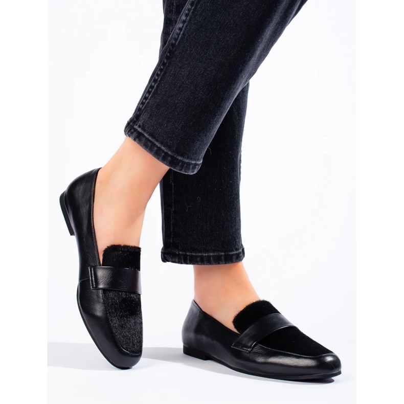 Zapatos negros con pelo 2