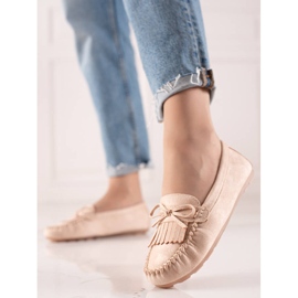 Mocasines con lazo beige 3
