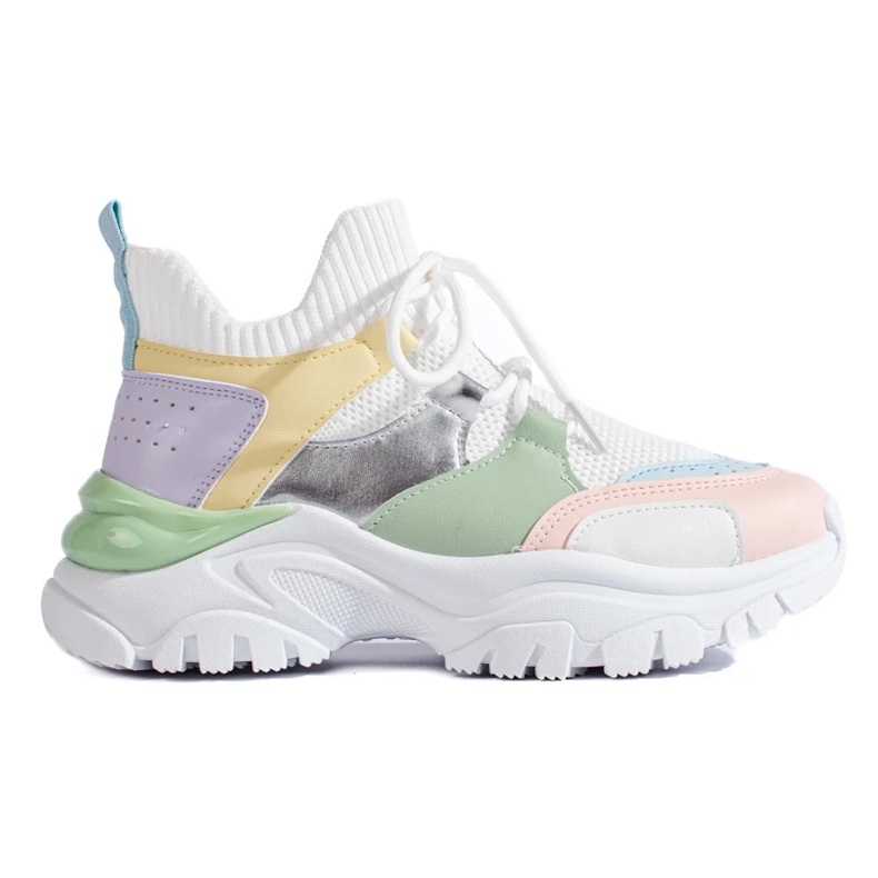 Zapatillas sin cordones coloridas blanco 2